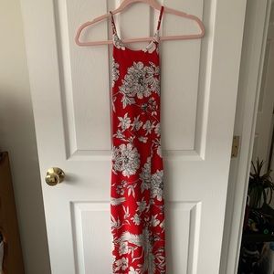 Express XS, long dress with red print